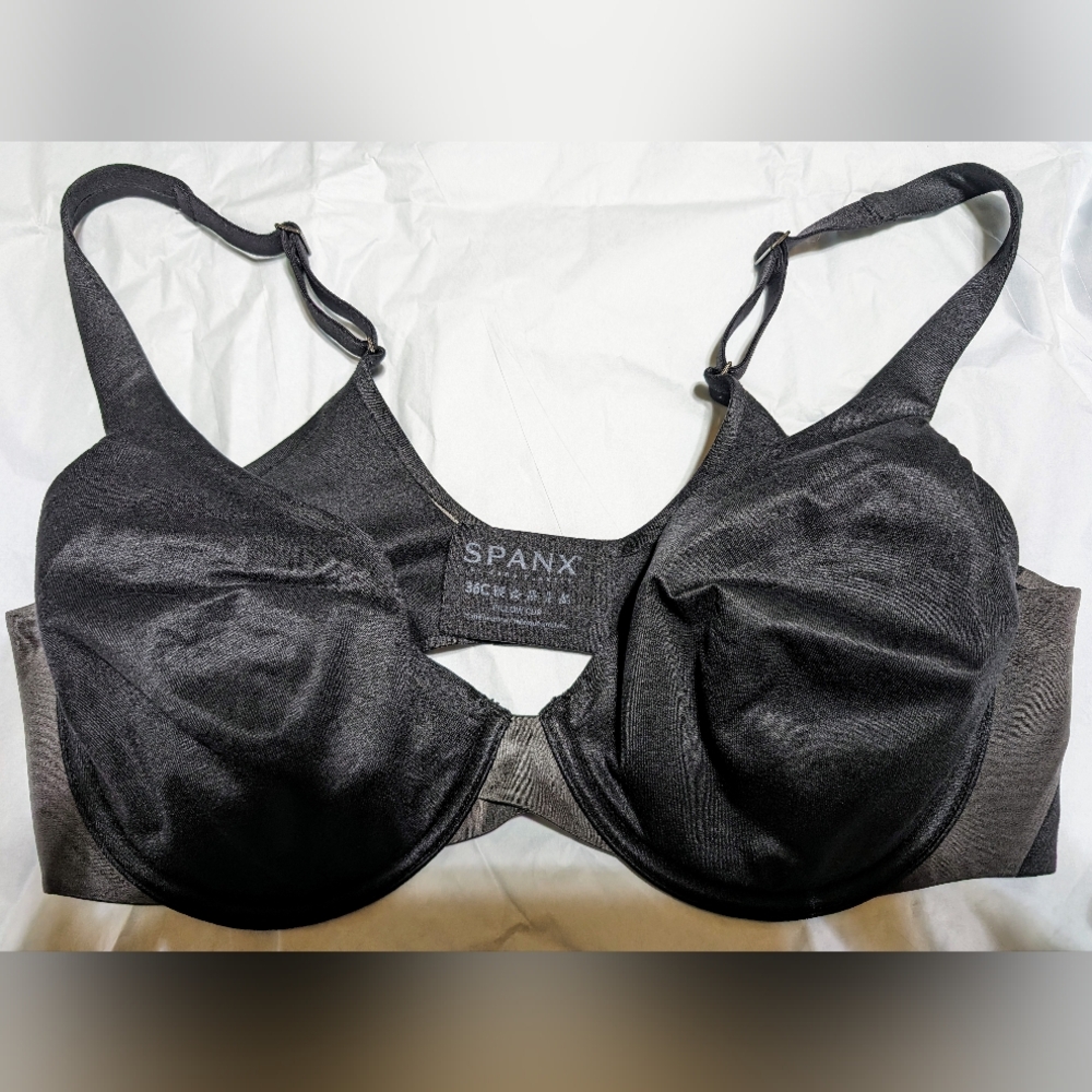 2 Spanx Underwire unlined minimizer bras 36C Excellent shape sexy